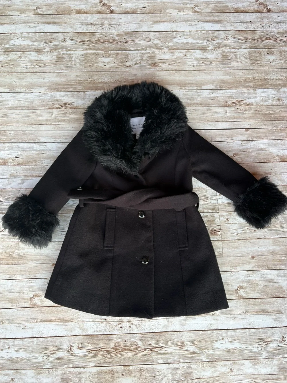 JANIE AND JACK Faux Fur Trim Coat 18 to 24 Months